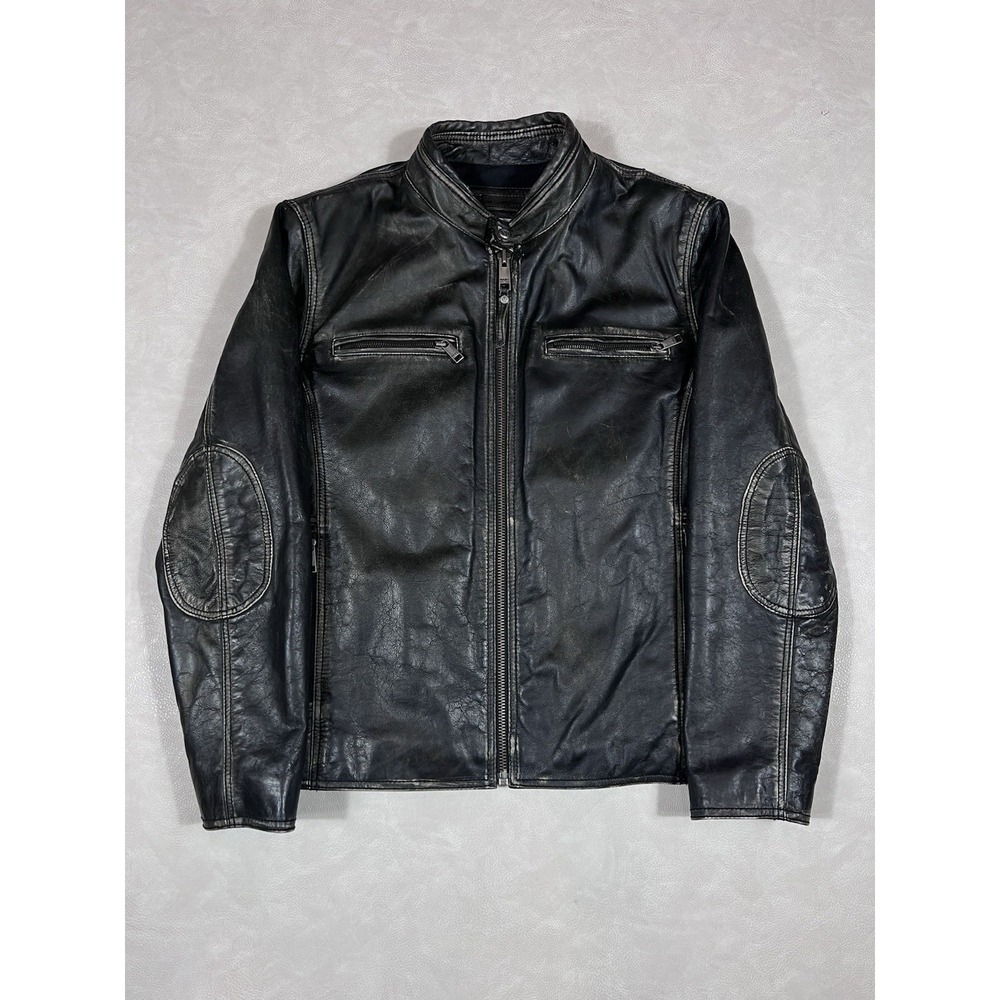 Marc New York by Andrew Marc Distressed Heavy Leather Jacket Men's Size Large